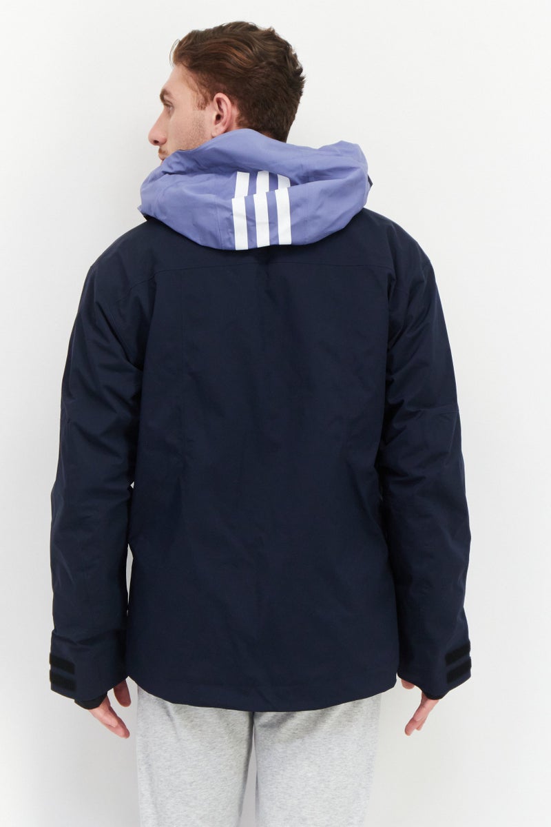 Adidas Men Sportswear Fit Resort 3 In 1 Hooded Jacket, Dark Navy Blue - Image 4